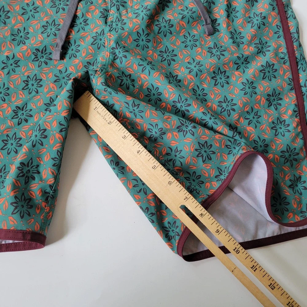 Prana Vintage Boardshort Swim Trunks 32 Jade Palapa Active Beach Cruise Travel